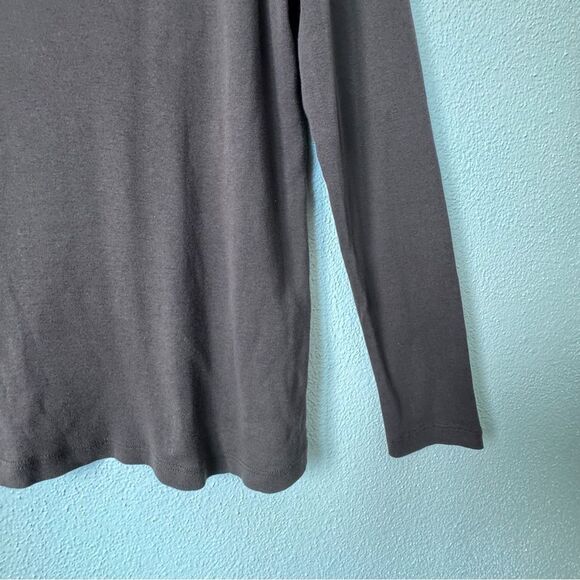 Chico’s Long Sleeve Tee Brown 100% Cotton Top SZ 1 or M - Picture 5 of 11